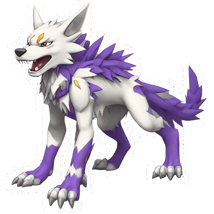  Cool Edgy Digimon-Fakemon-Garurumon-Loogamon-Dorulumon-Wolf full body emoji
