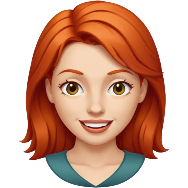 red-haired woman winking emoji