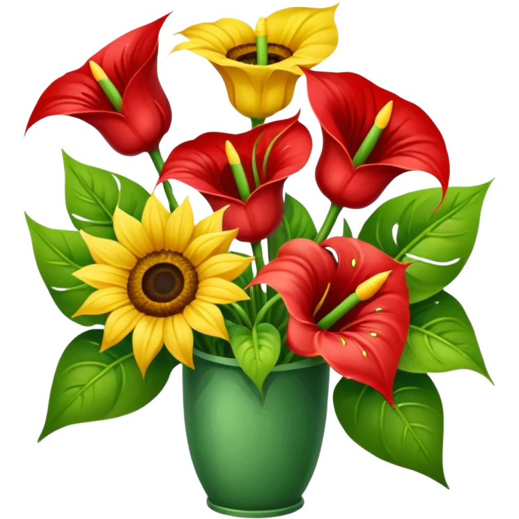 orchidee - sonnenblume - anthurienstrauss - ohne wase emoji