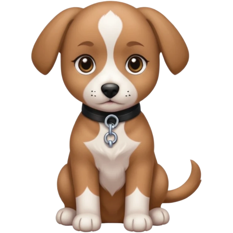 Petit chiot de type staff noir avec du poil blanc sur le torse au yeux marron claire qui fait la moue et les gros yeux  emoji