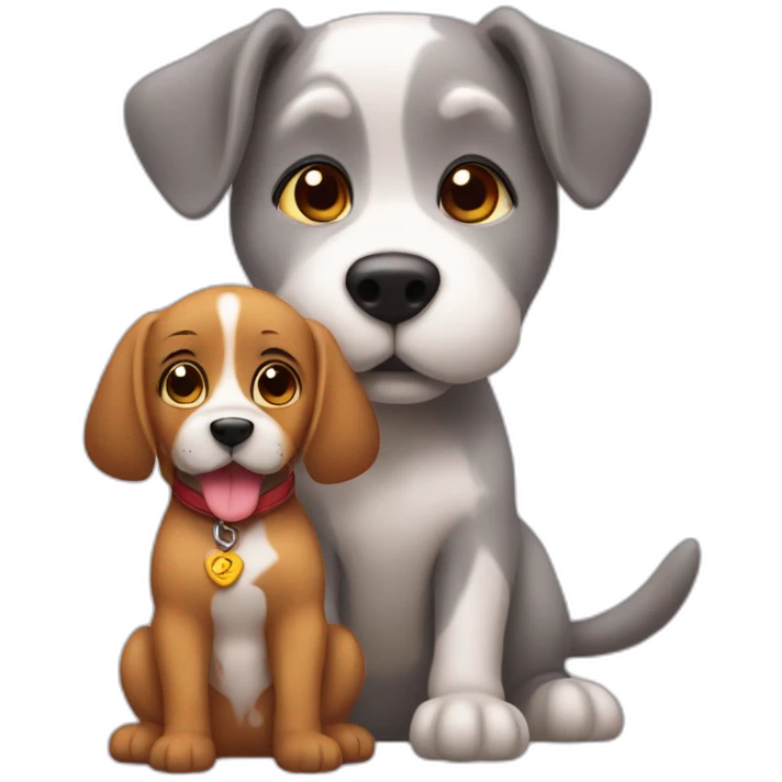 Chat qui fait un bisou à un chien emoji