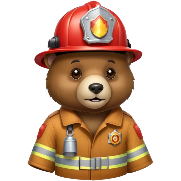 Bear wearing a fireman helmet  emoji