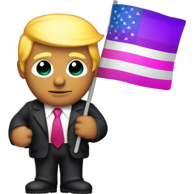 Donald trump realistic holding gay pride flag emoji
