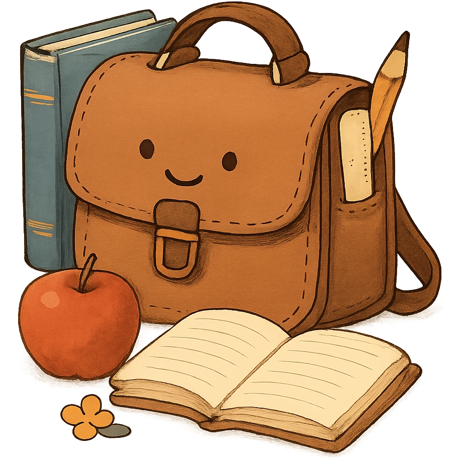 bitte etwas, was die schule repräsentiert und es soll cute sein ohne hintergrund emoji