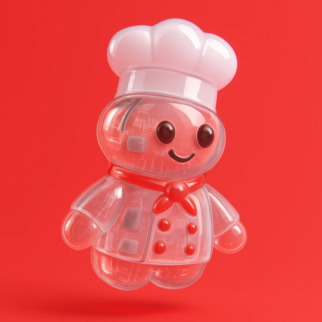 Chef white red background  emoji