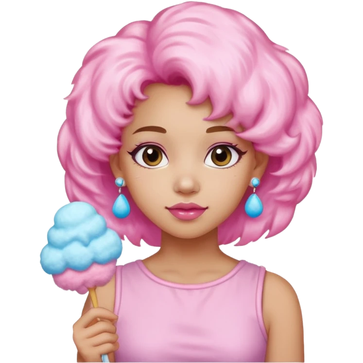 cotton candy girl earringed emoji