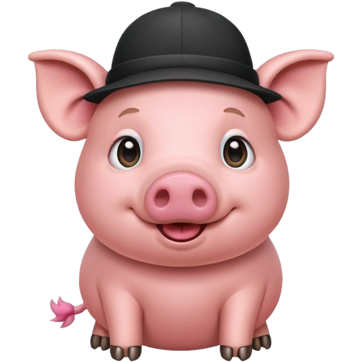 pig wear hat emoji