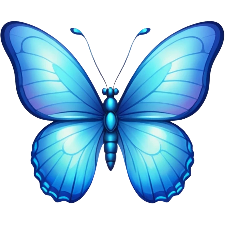 blue elegant glowing butterfly emoji