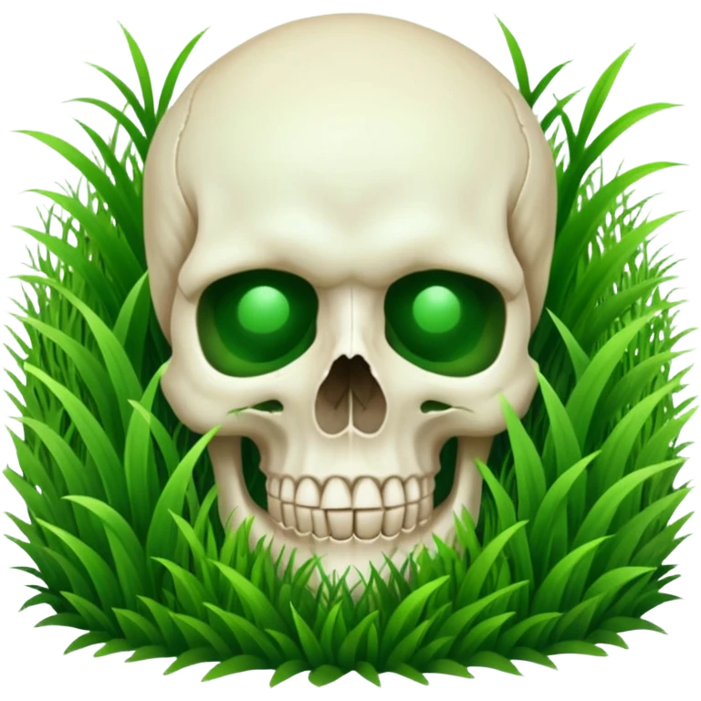 A person melting into the grass and skull head emoji