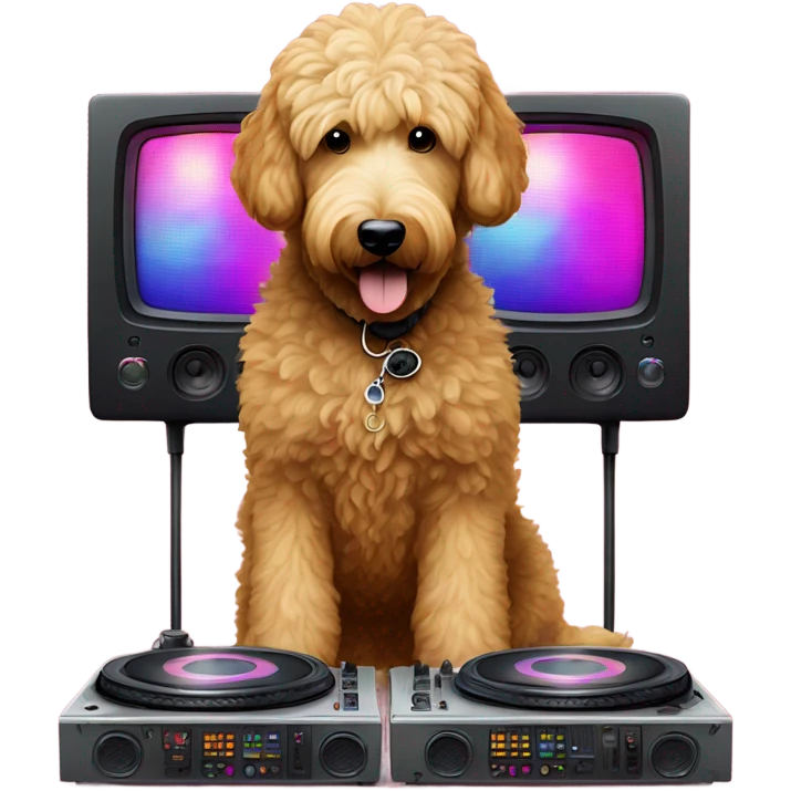 Golden doodle djing emoji