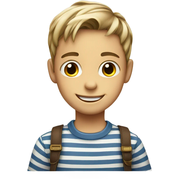 smiling boy in striped shirt emoji