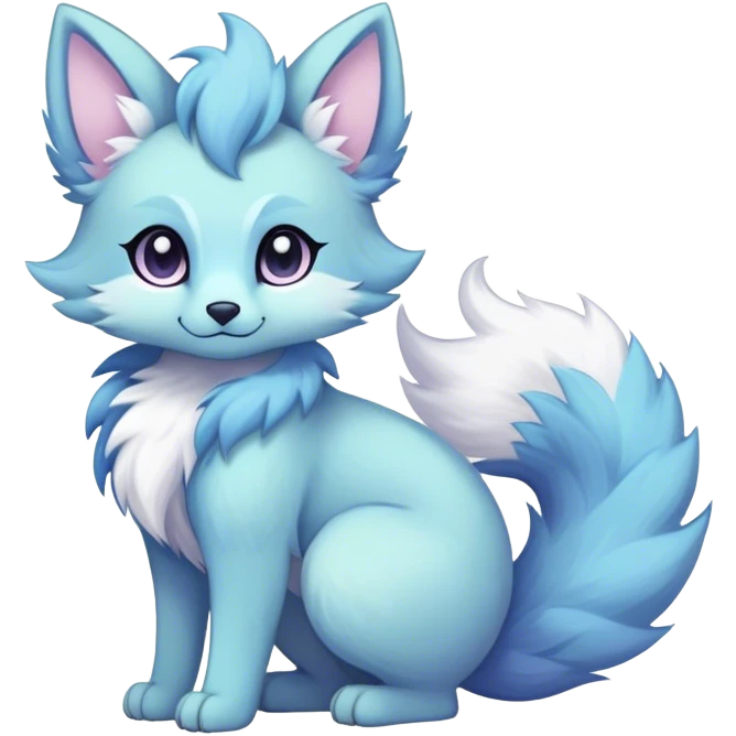 Kawaii dark fantasy ethereal anthro fursona Fakemon with tufted tail  emoji
