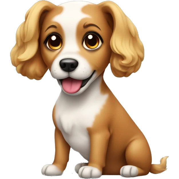 Cute coquette dog emoji