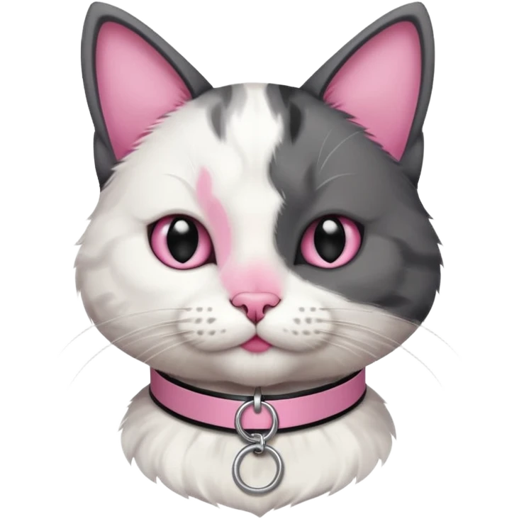 Cat with tag collar, half body emoji