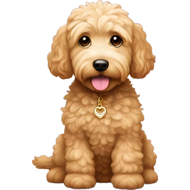 a golden doodle with a coquette ྀིྀི  emoji