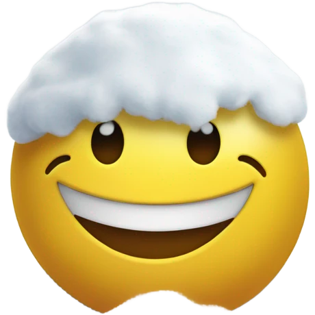 Happy emoji with a pile of snow emoji