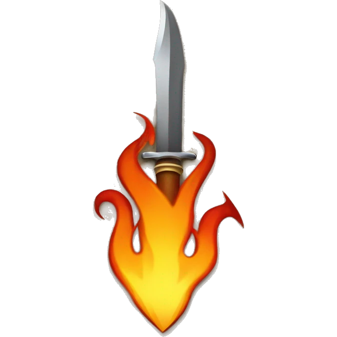 Daggers crossed with flames in background emoji