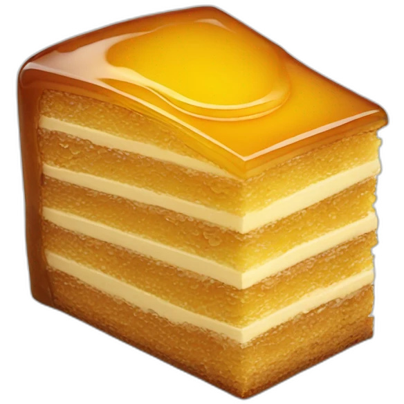 Piece of honey cake with 5 layers  emoji
