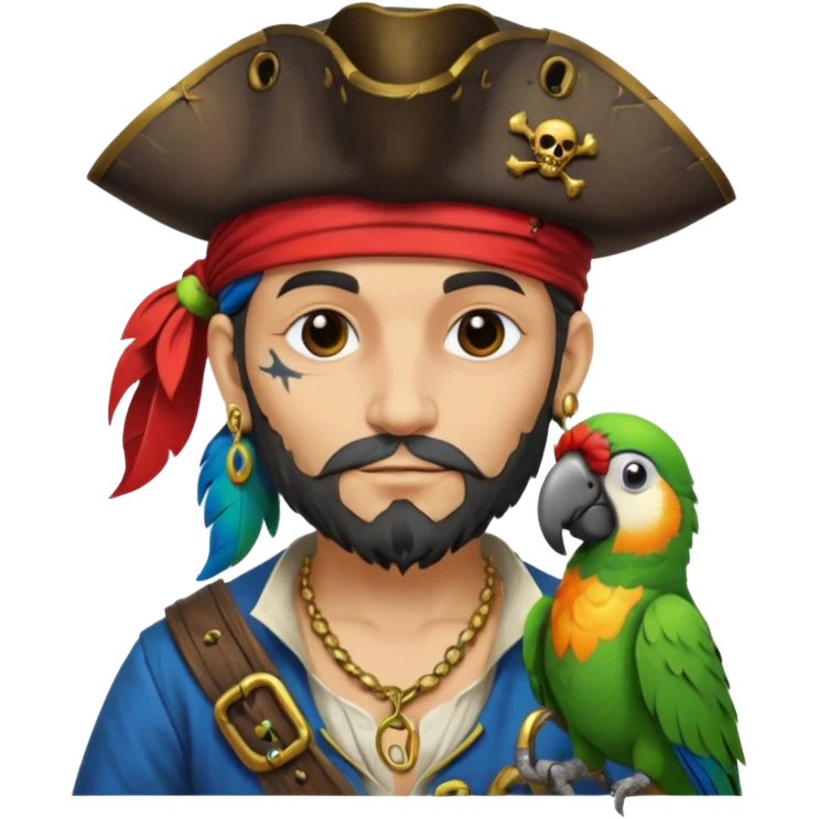 pirate and parrot emoji