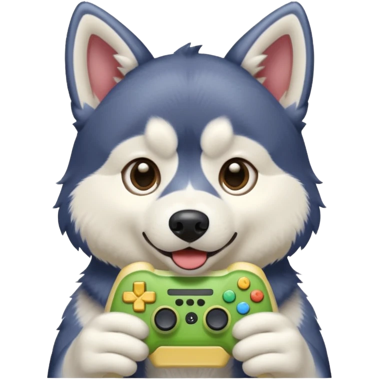 Husky playing video games  emoji