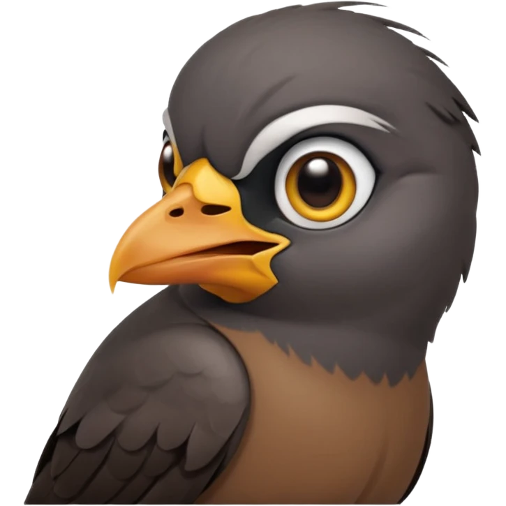 A sad common myna bird cute emoji emoji