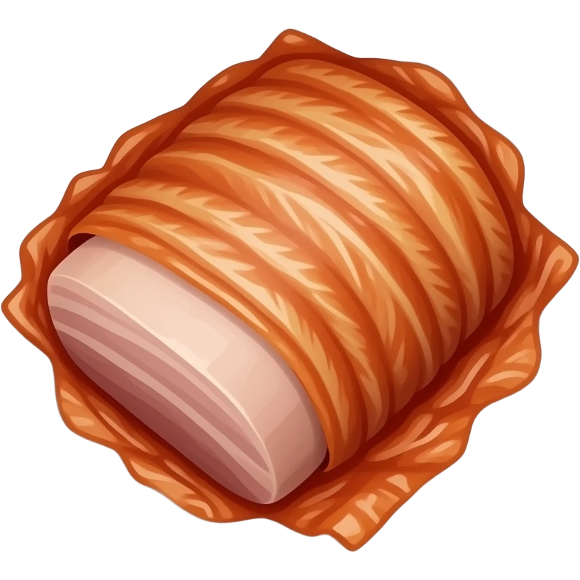 bossam the korean boiled light skin Pork wrapping by kimchi on dish emoji