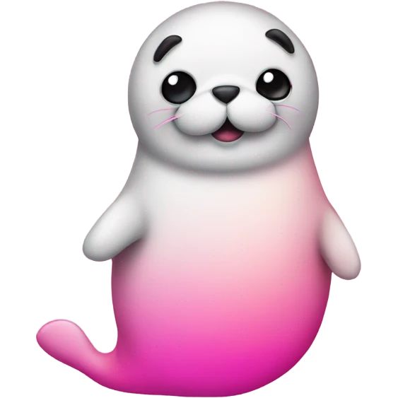 Pink ombre full body seal with glitter emoji