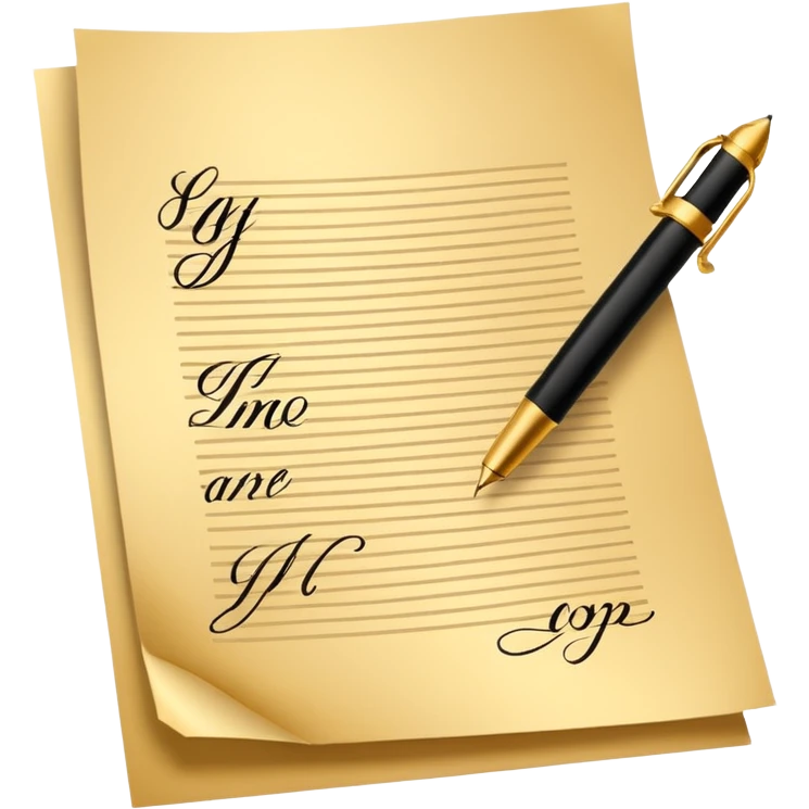 Contract golden paper signed emoji