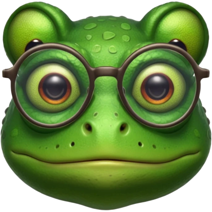 frog with eye glass emoji