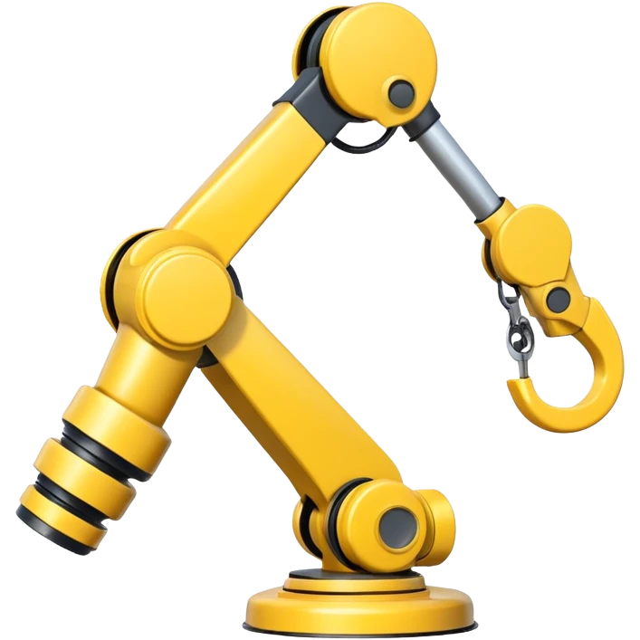 Industrial Arm – Yellow robotic arm, gripping tool emoji