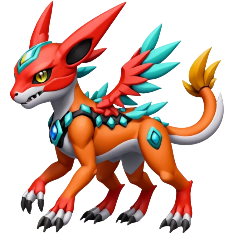 Meloetta-Guilmon-Wargreymon-Protogen-Pokémon-Digimon-Fakémon-fusion-hybrid-creature emoji