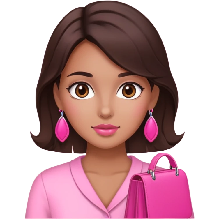 chica morena con cosas rosas emoji