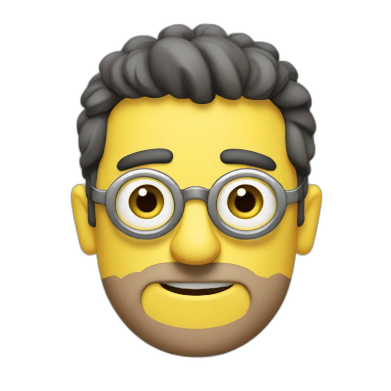 Minion sin pelo  sin gafas y barba blanca emoji