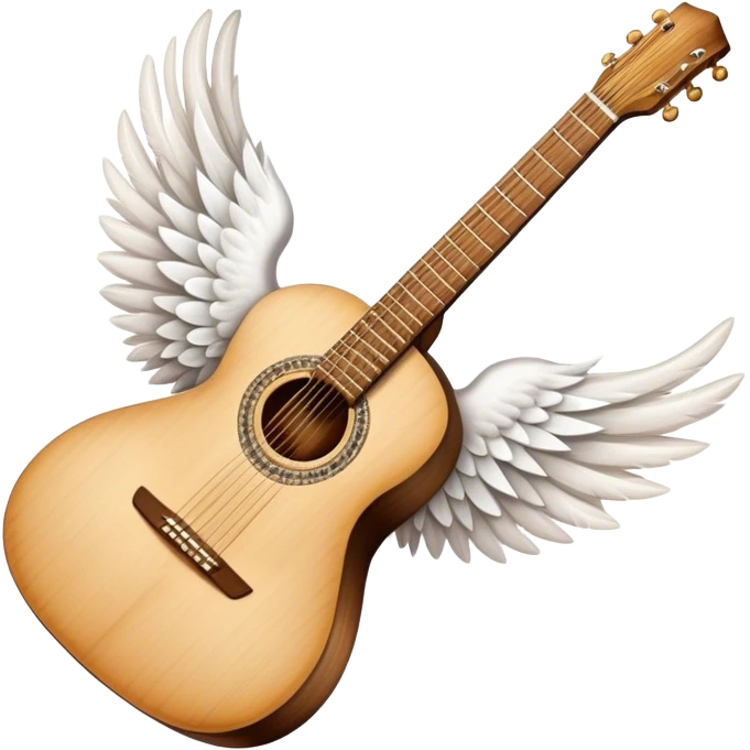 Acoustic Guitar with wings emoji
