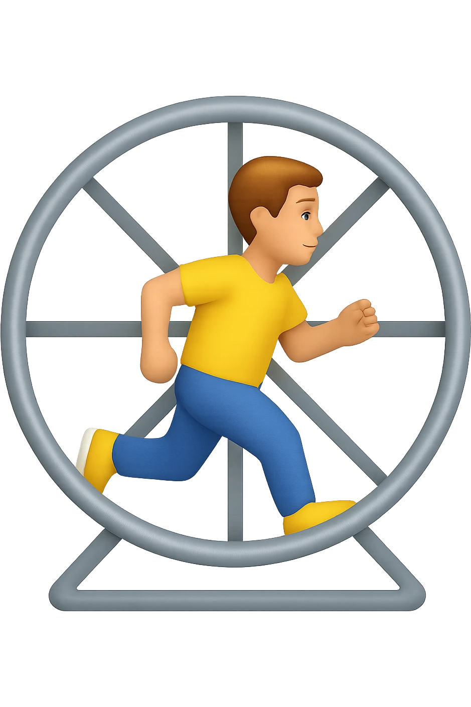 Uomo che corre dentro la ruota del criceto emoji style iphone  emoji