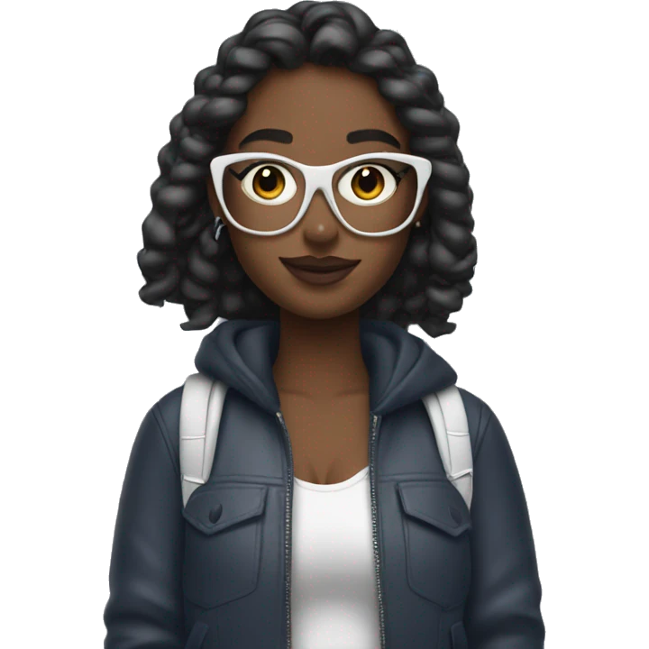 A cool girl with airpod max emoji