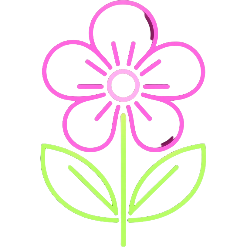  neon pink and lime green floral line art on a sleek black background, designed to be inviting, playful and minimal, 16k hd professional quailty, must not be blurry, must be no emoji faces, emoji icons, no human figures  emoji