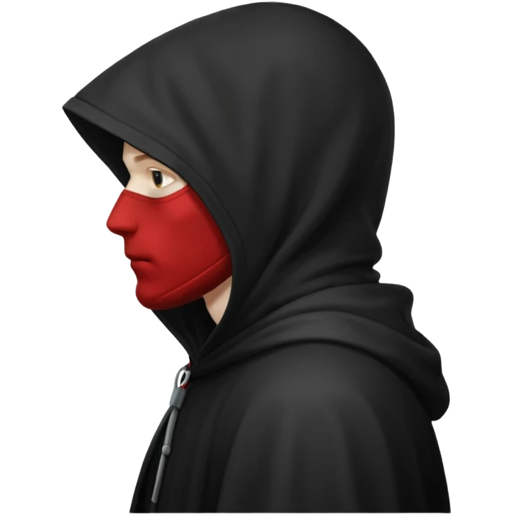 Hooded man from side view  emoji