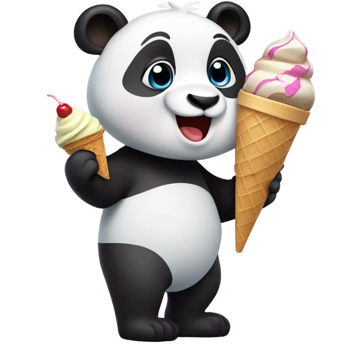 Panda eating ice cream emoji