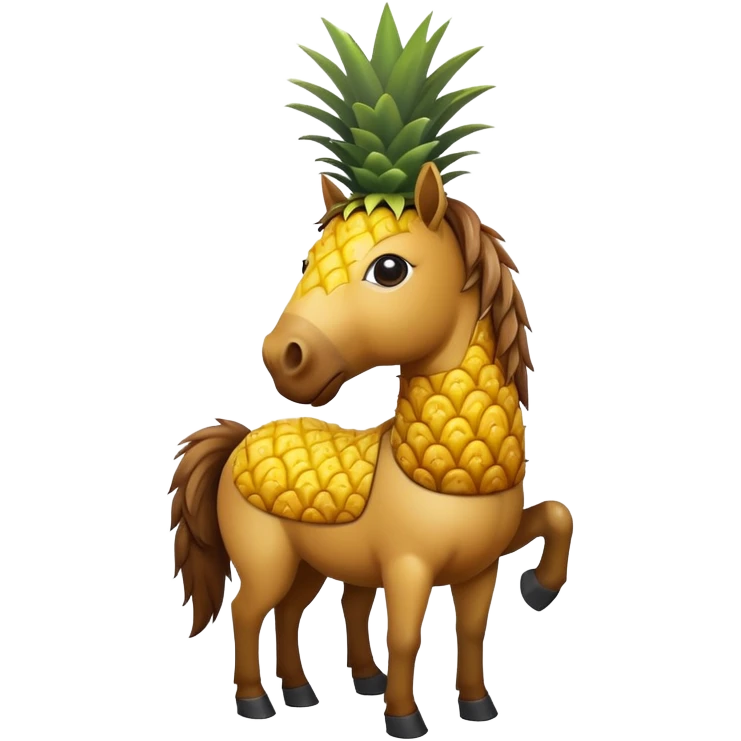 a horse wit a pineapple head emoji