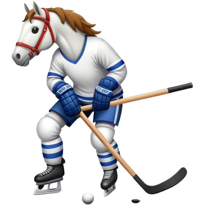 Horse playing hockey emoji