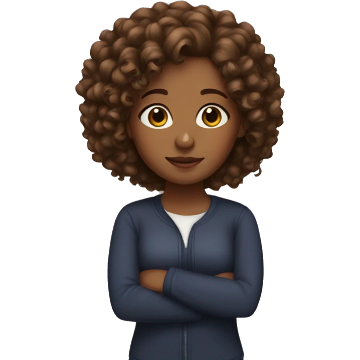 Brown girl with curly hair emoji