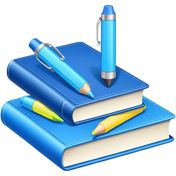 two blue books with highlighters emoji