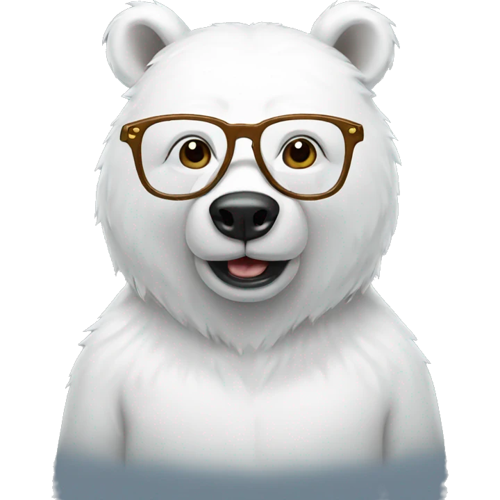 white bear with glasses emoji