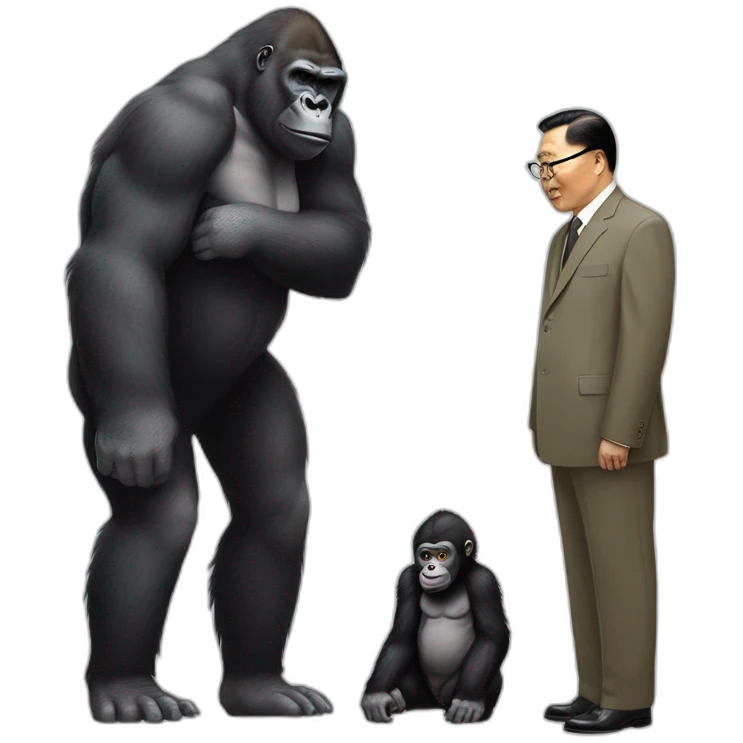 Gorilla meeting supreme leader Kim Yong UN emoji