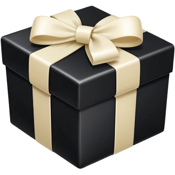 square black gift box present with an ivory bow emoji