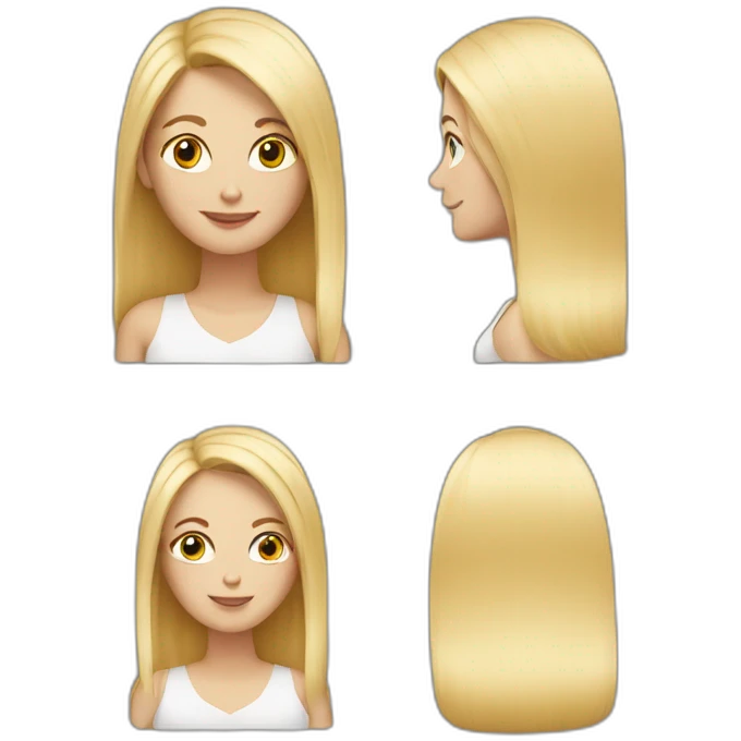 white women with blonde straight hair emoji