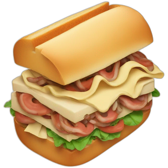 Sandwich with worms emoji
