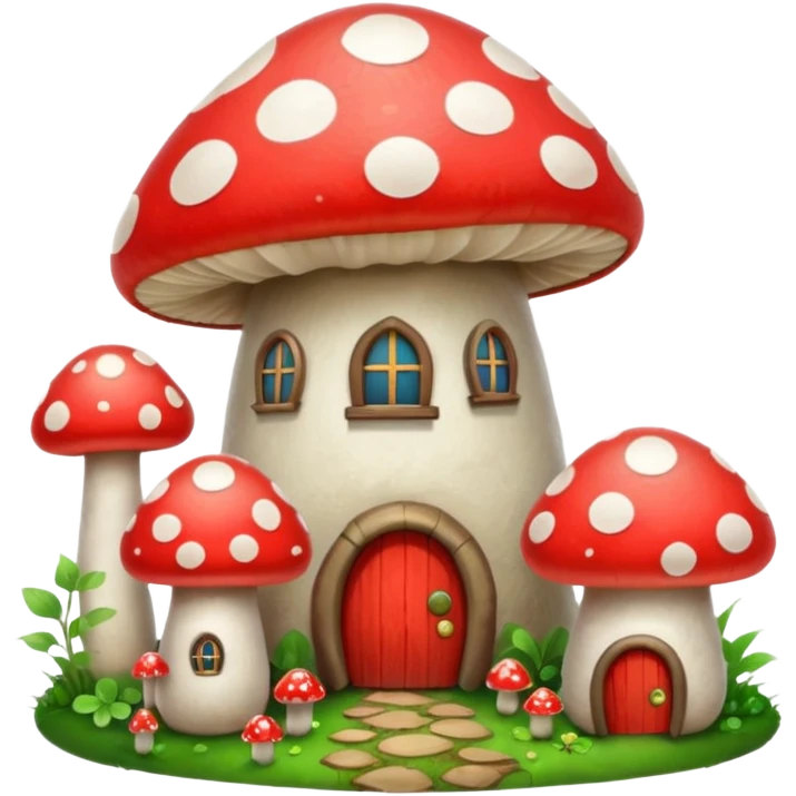 mushroom houses emoji