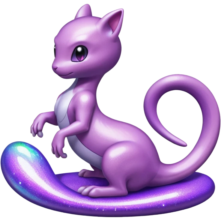 Pokemon legendary glitter purple and pink mewtwo emoji